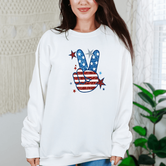 Peace Stars and Stripes Graphic Sweatshirt