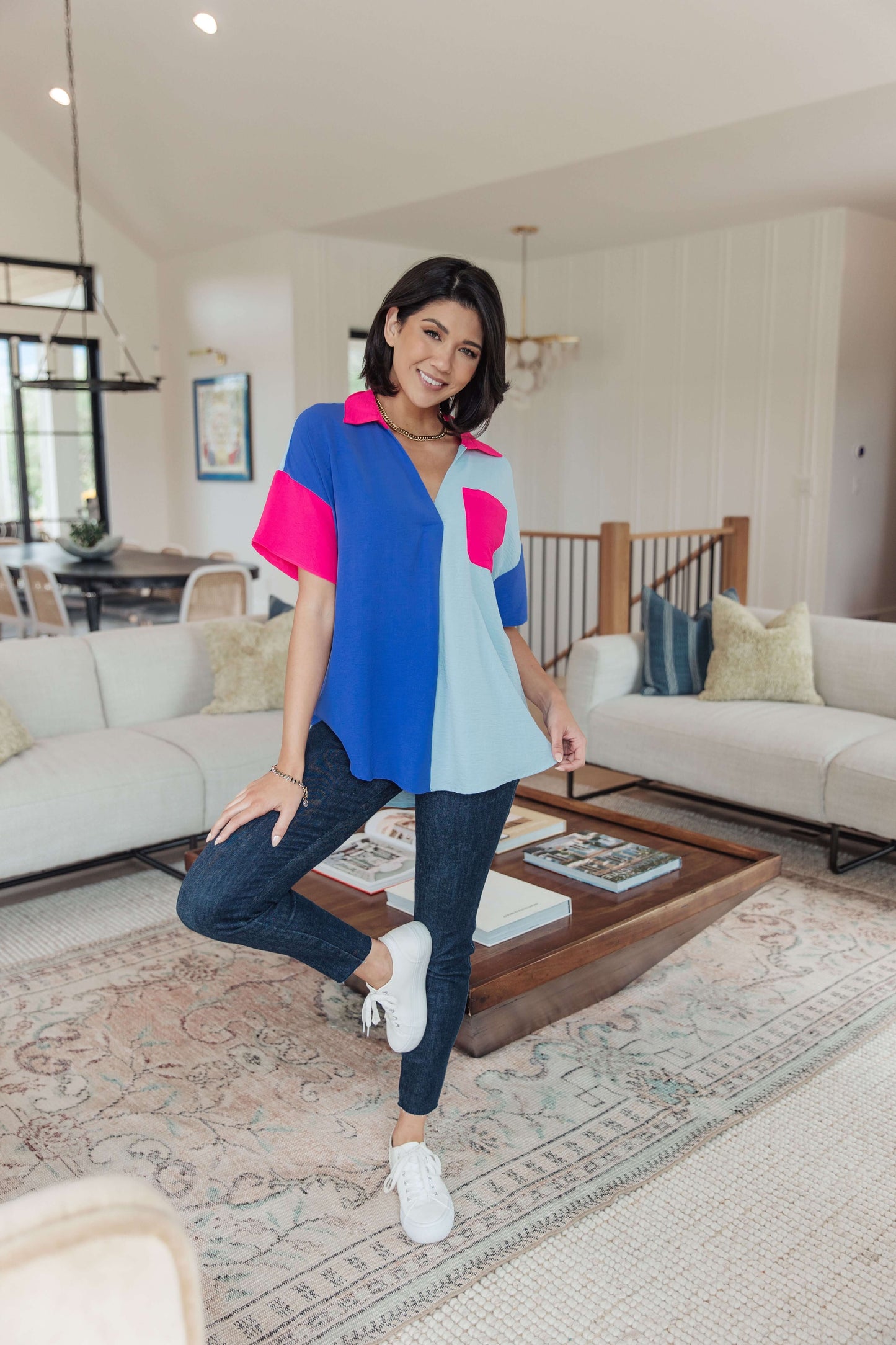 Color Me Cool Color Block Top