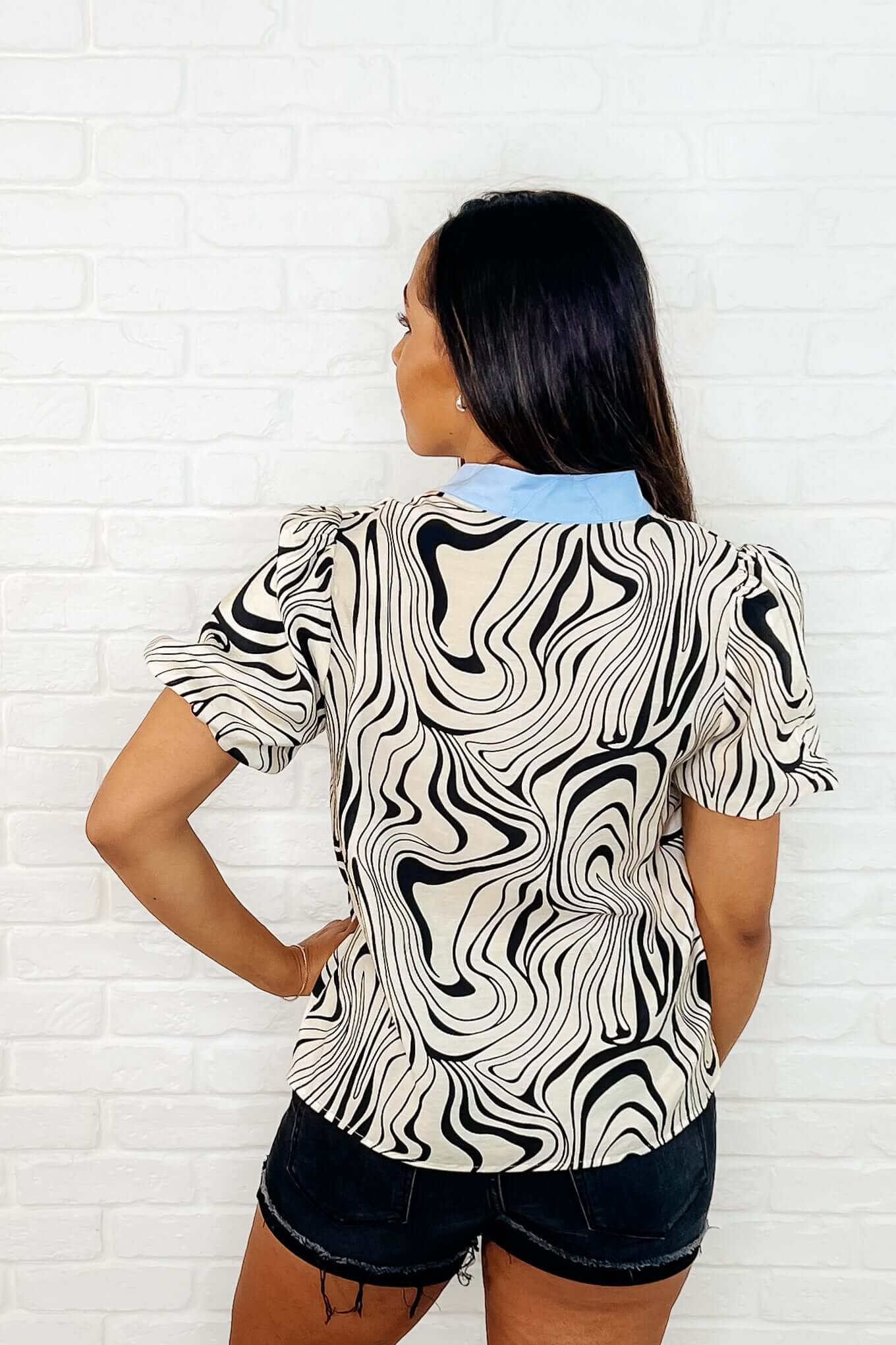 Don't Want to Wait Zebra Print Top