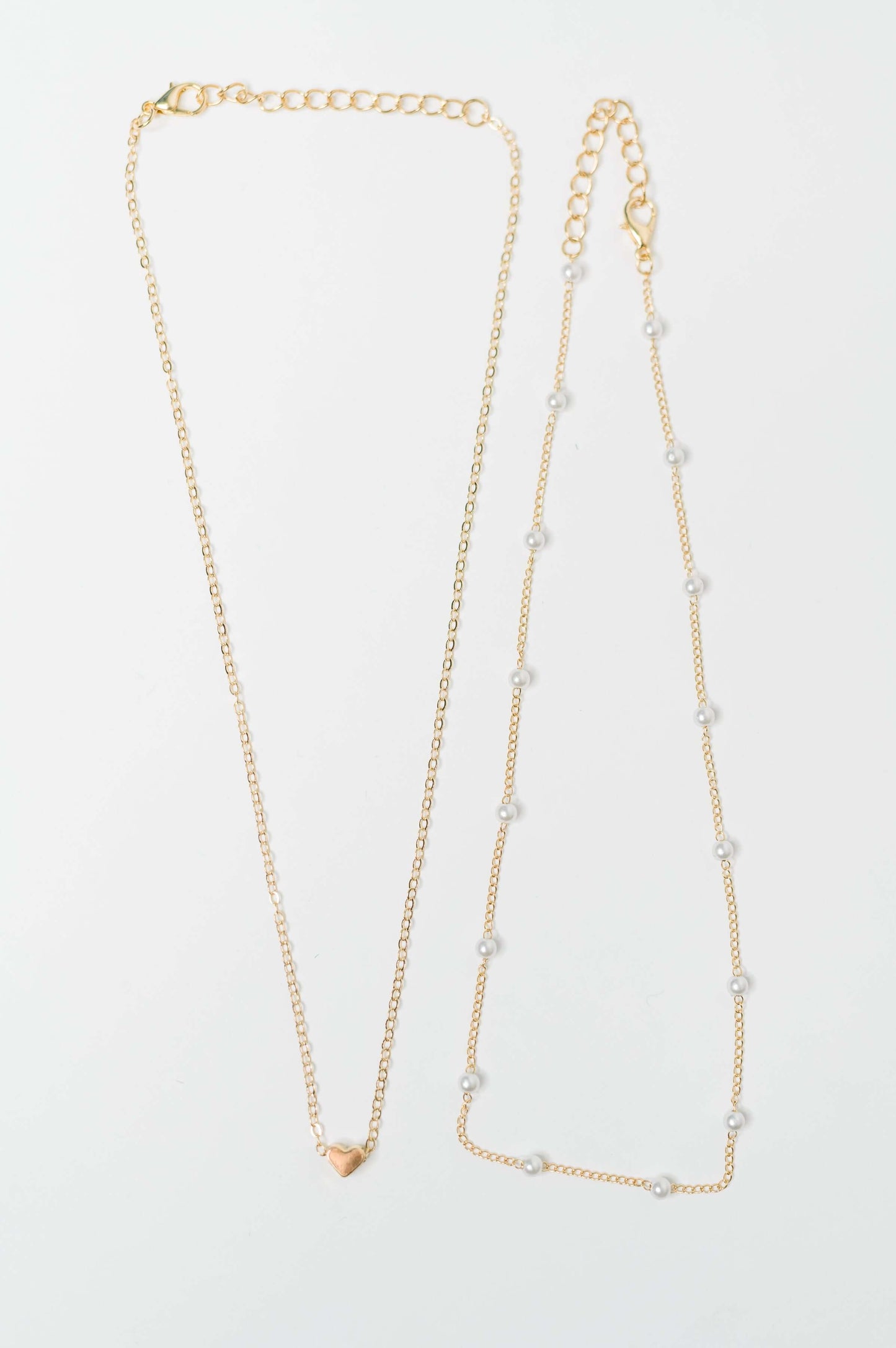 Heart of Gold Pendant Necklace Layered Set in Gold