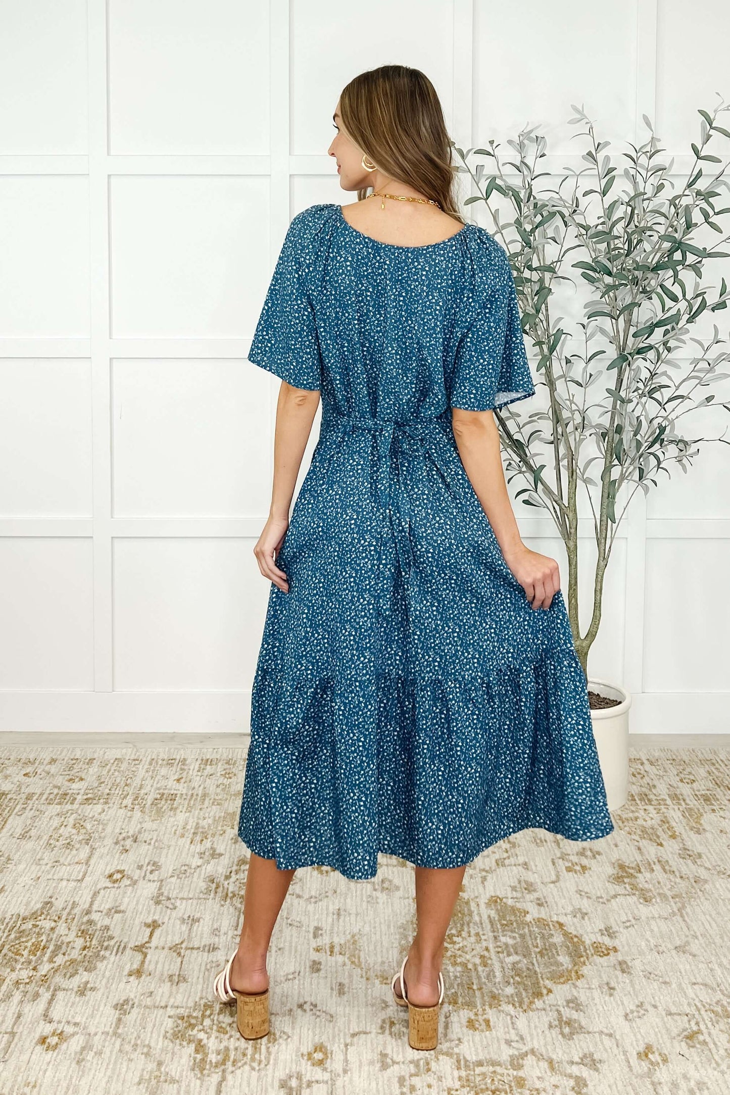 Olive Dress Daisy Blossoms