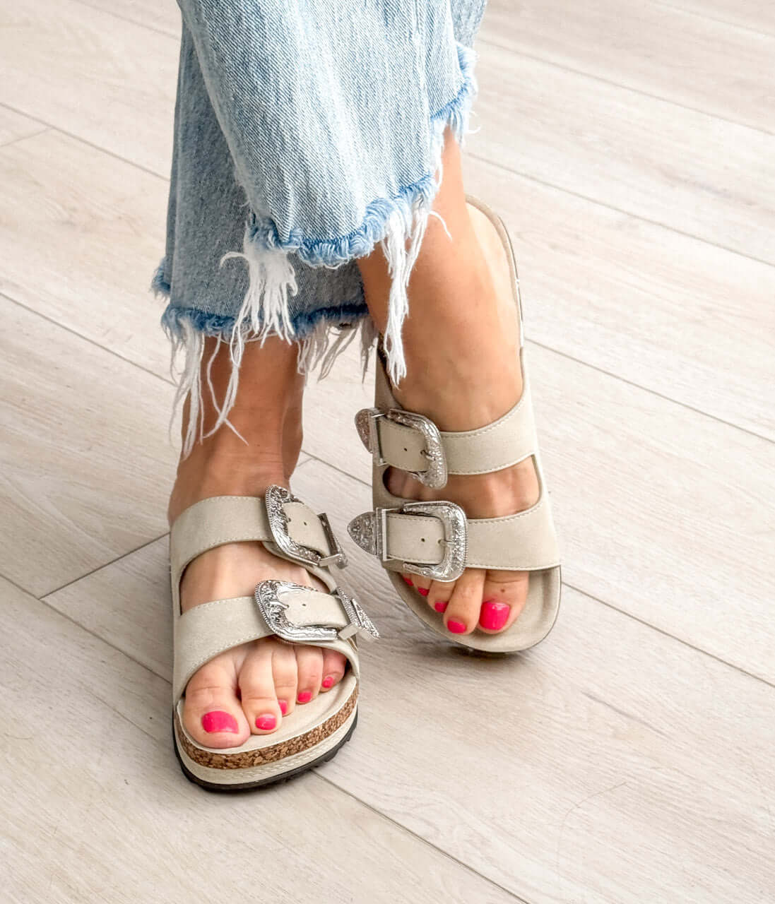 Mickie Western Slides in Black
