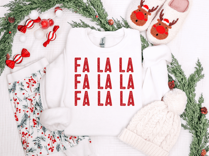 Fa La La Stacked Graphic Tee and Sweatshirt
