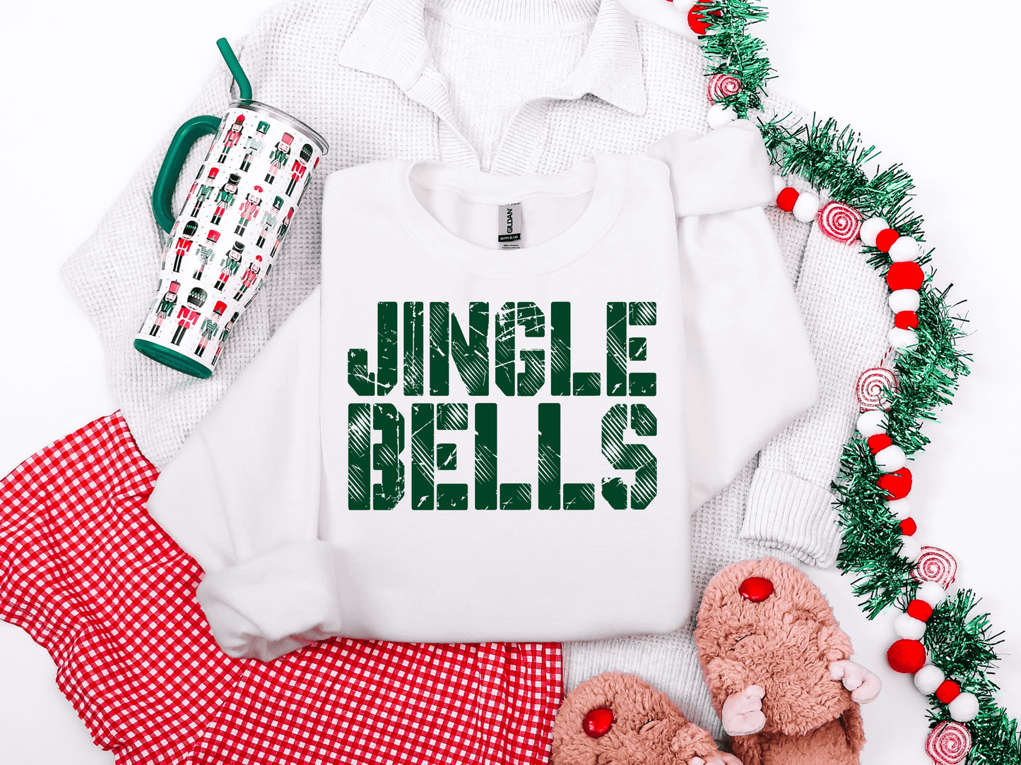 Jingle Bells Evergreen Graphic Tee and Sweatshirt