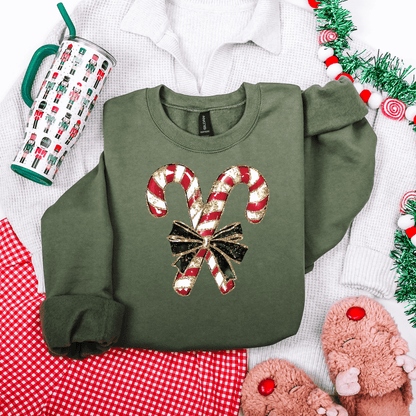 Candy Cane Christmas Graphic Tee and Sweatshirt