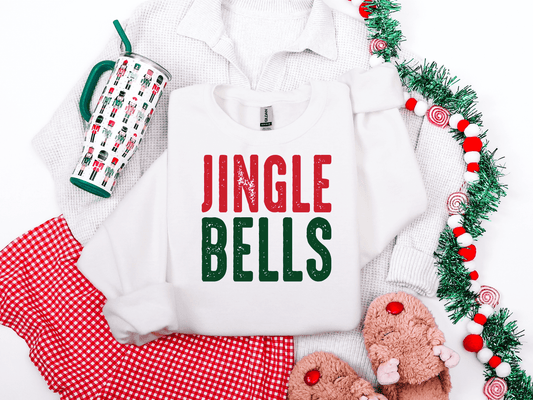 Jingle Bells Green & Red Graphic Tee and Sweatshirt