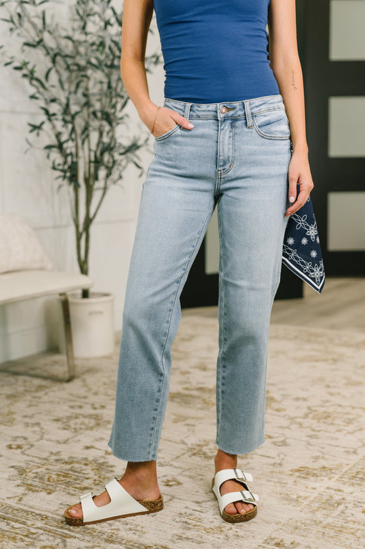 Dawn Mid Rise Ankle Straight w Bandana Loop