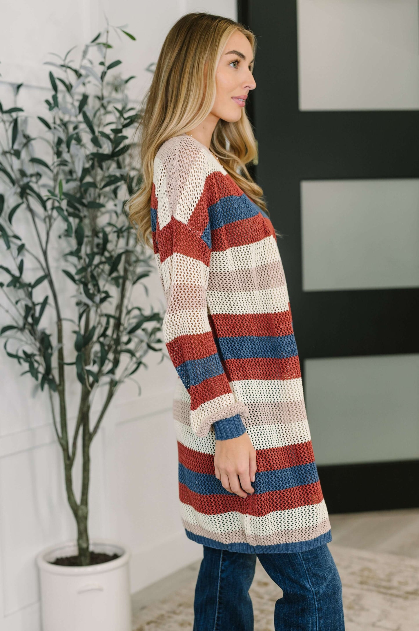 Definitely Dapper Striped Knit Cardigan