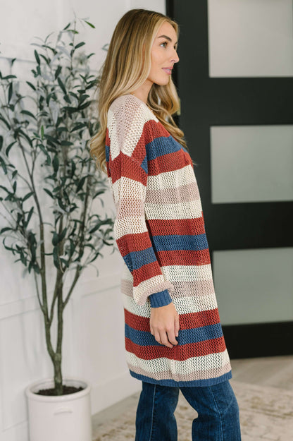 Definitely Dapper Striped Knit Cardigan