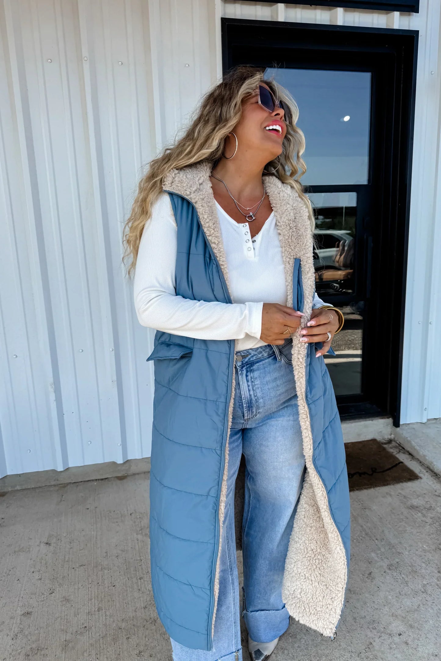 PREORDER: Reversible Sherpa Puffer Vest