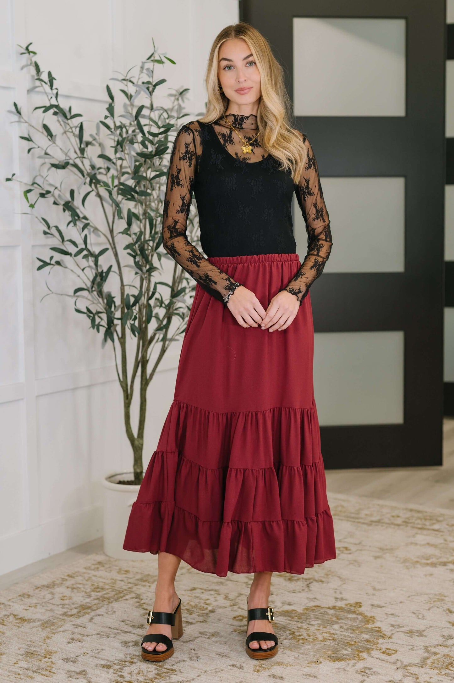 Easy Pick Tiered Maxi Skirt