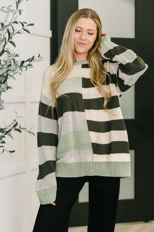 Fall Into Us Color Block Knit Pullover