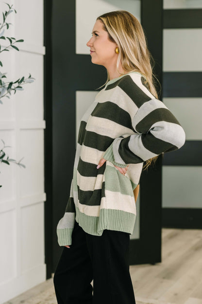 Fall Into Us Color Block Knit Pullover
