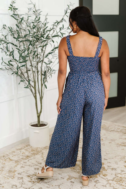 Live Your Best Life Floral Jumpsuit in Blue Floral