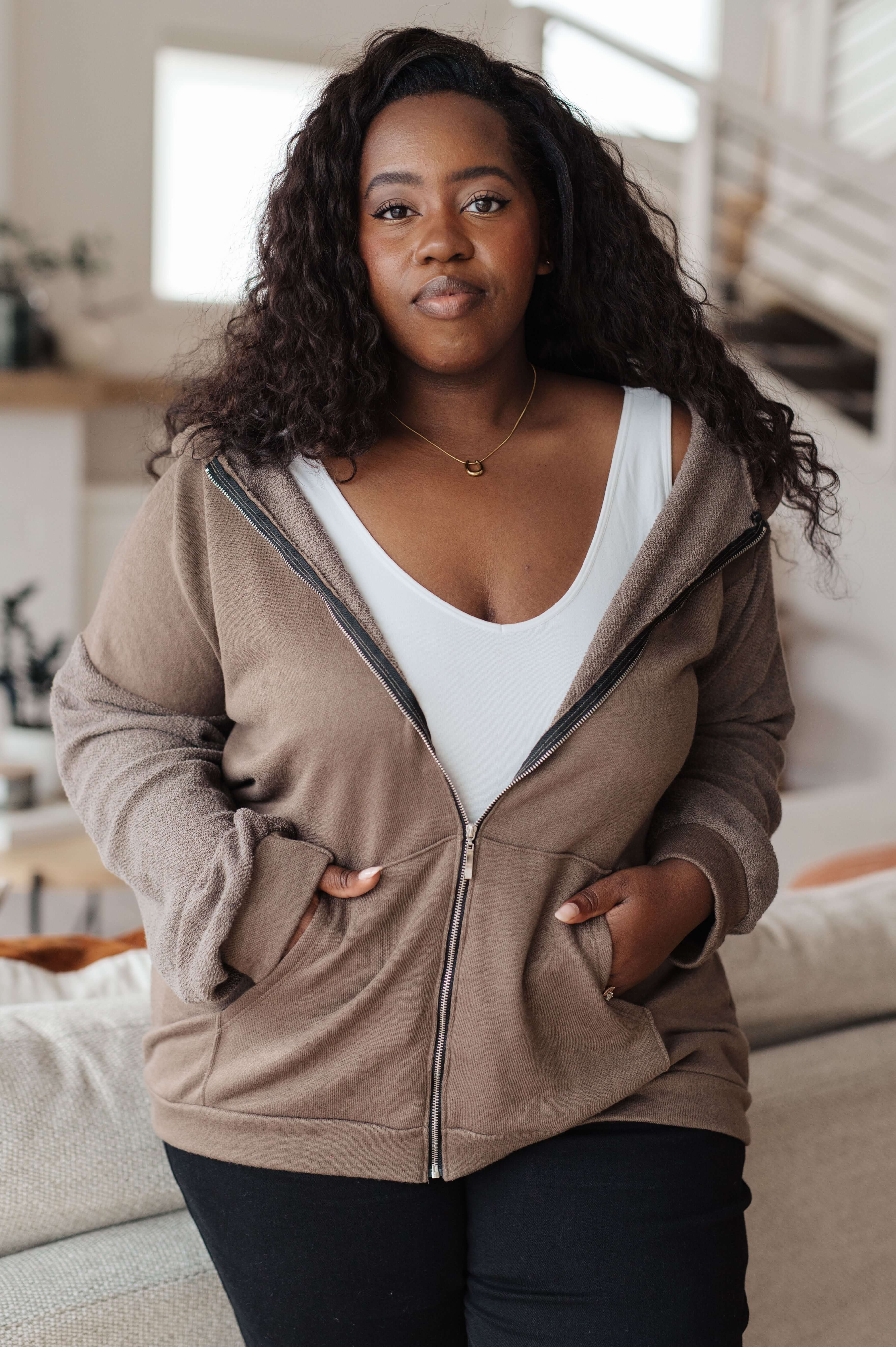 On And On Zip Up Hoodie – Peach Posh Boutique
