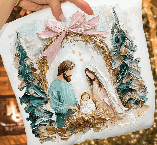 Painted Nativity Graphic Tee and Sweatshirt