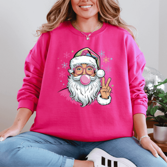 Preppy Santa & Bubblegum Graphic Tee and Sweatshirt