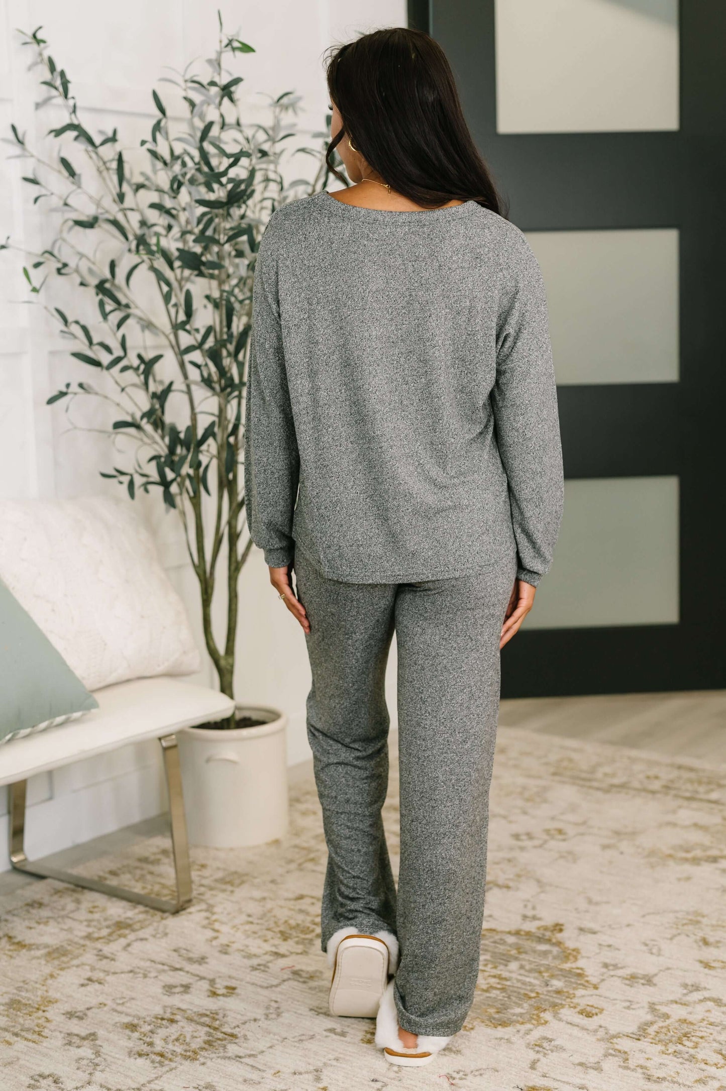 Seasonal Snooze Top and Bottom Set in Black