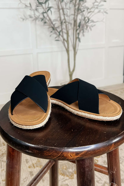 Shore Thing Slip on Sandals in Prism Black