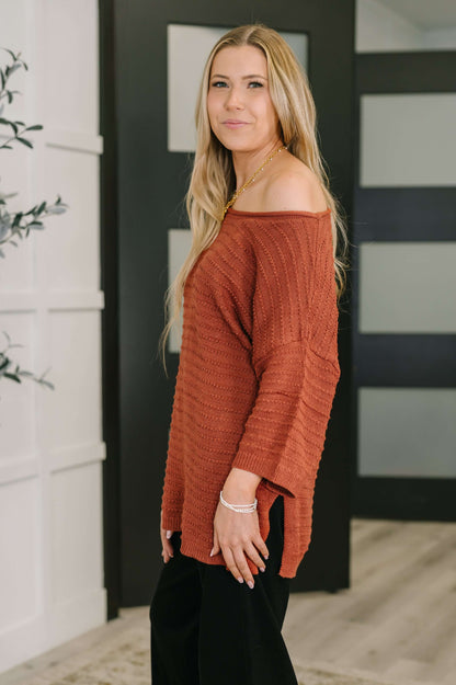Slouchy Gal Off Shoulder Textured Top