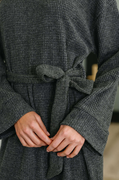 Travel Plush Knit Dress in Charcoal