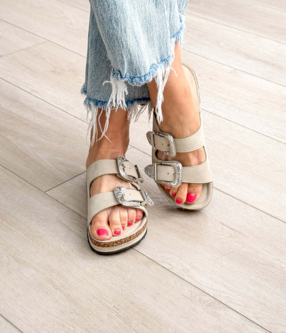 Mickie Western Slides in Black